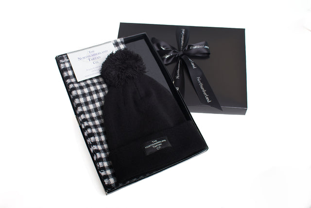 Pom Pom Hat and Lambswool Scarf Gift Set